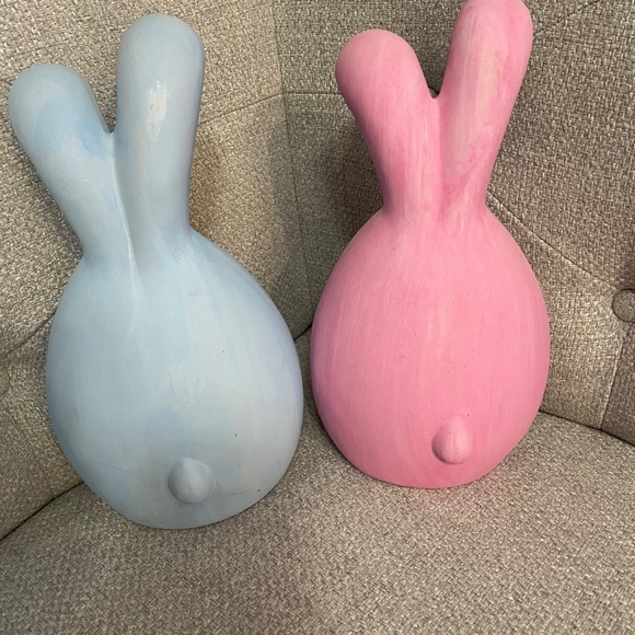 Easter Bunnies Ceramic Decor (set of 2) - Picture 2 of 3